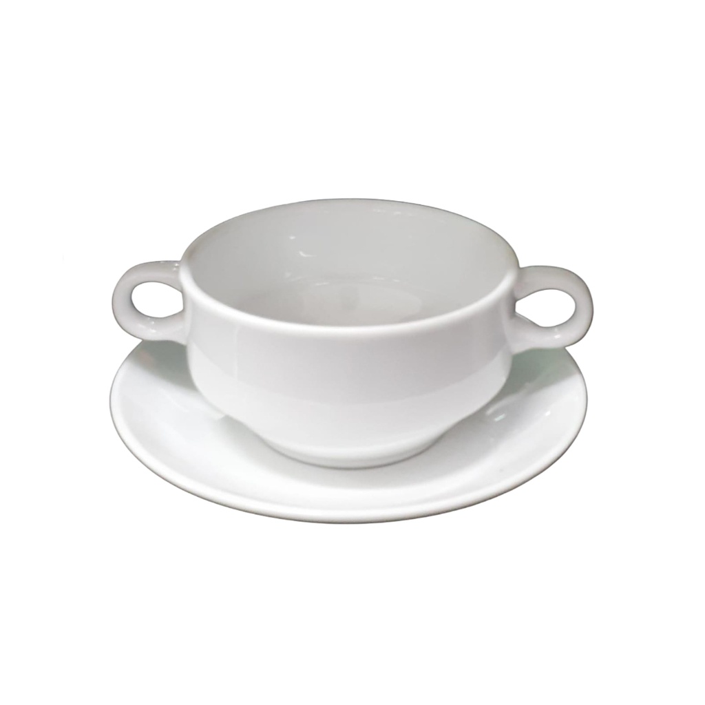 398/277 WHITE SOUP CUP & SAUCER RD  (DIAMETER:11.2CM) 