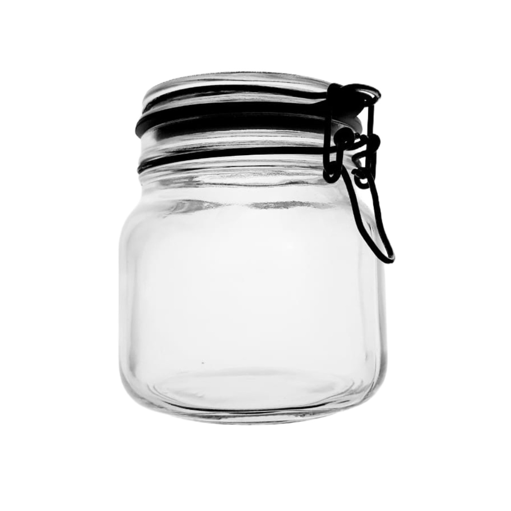 JR0120-40 GLASS  AIRTIGHT JAR 750ML  (HEIGHT:12CM, DIAMETER:9CM)