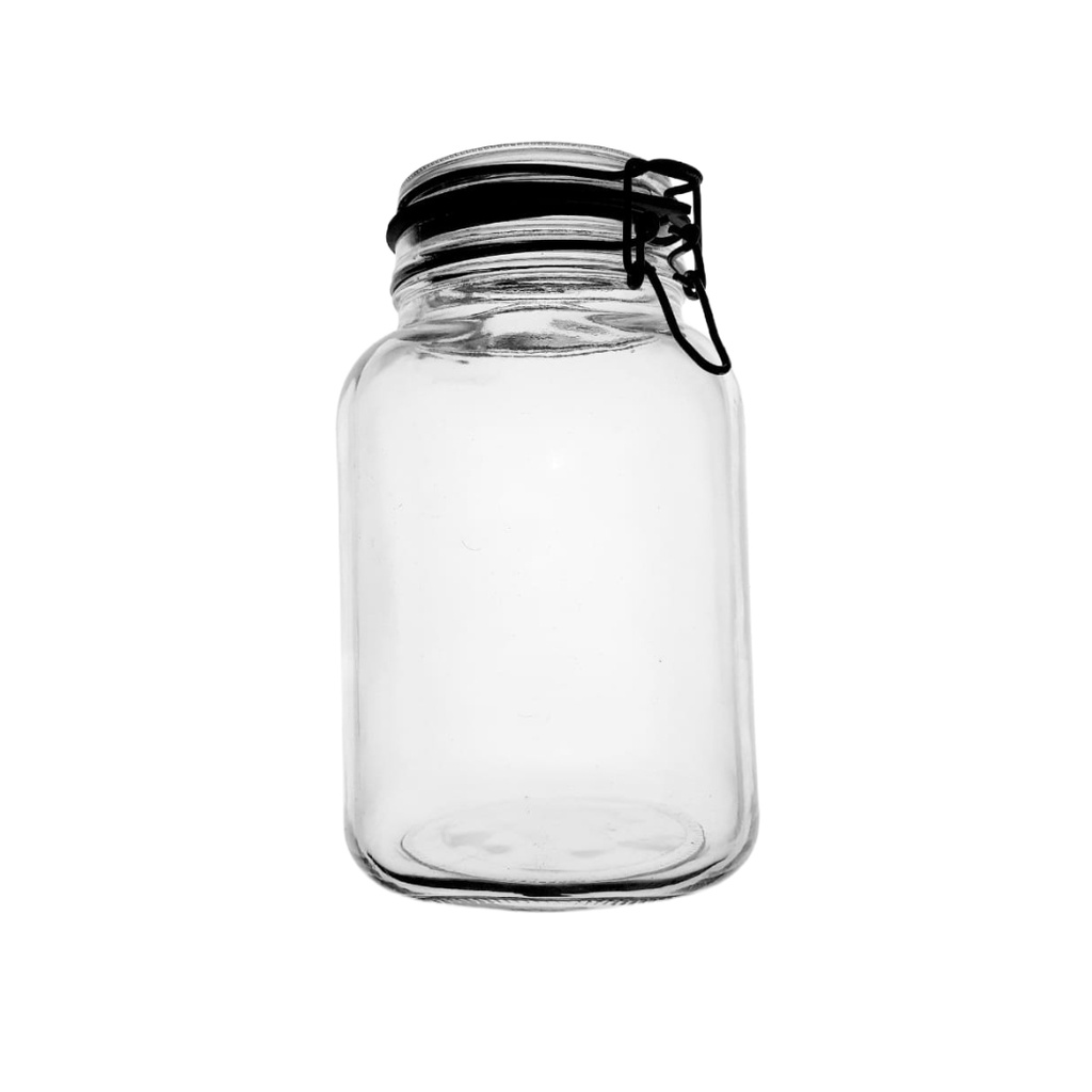 JR0140-40 GLASS AIRTIGHT JAR 2LT  (HEIGHT:21.3CM, DIAMETER:9CM)