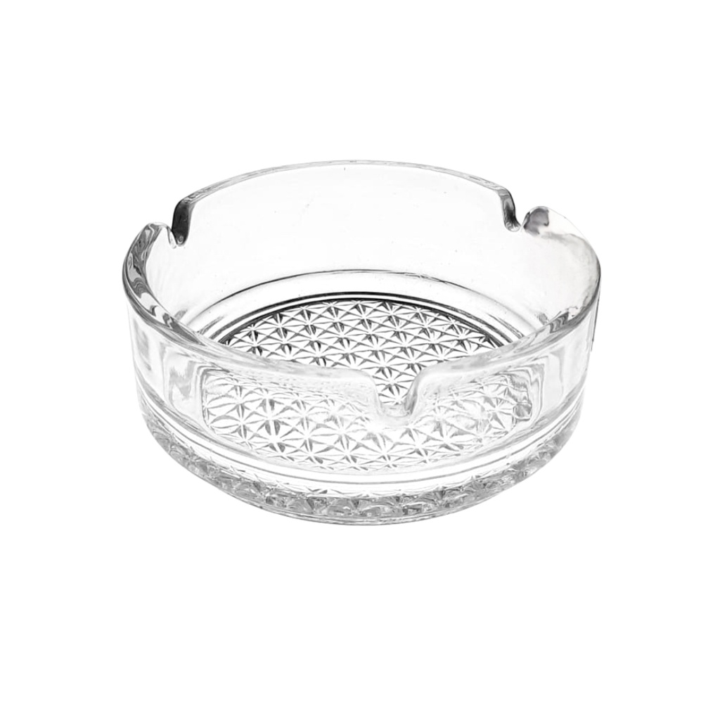 AS006C GLASS ASH TRAY (HEIGHT: 4CM, DIAMETER: 10CM)