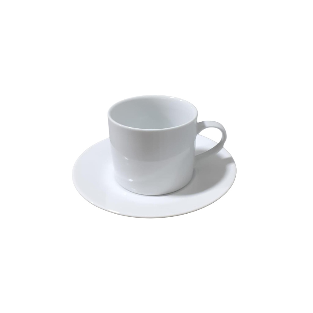 689/687 DANKOTUWA WHITE TEA CUP & SAUCER (HEIGHT: 8CM, CUP DIAMETER: 8CM,SAUCER DIAMETER: 16CM)