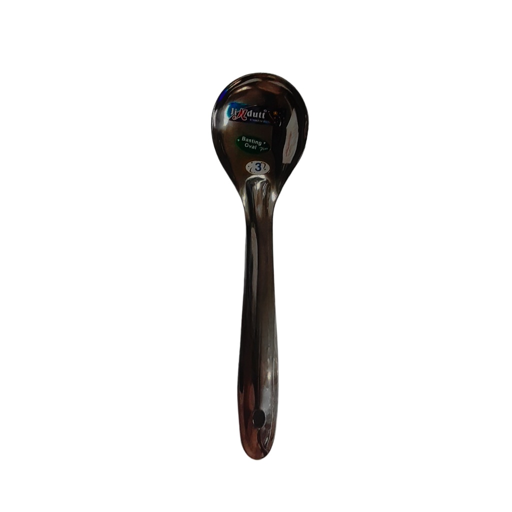 S/ S BASTING SPOON OVAL NO2 (length 21.5cm)