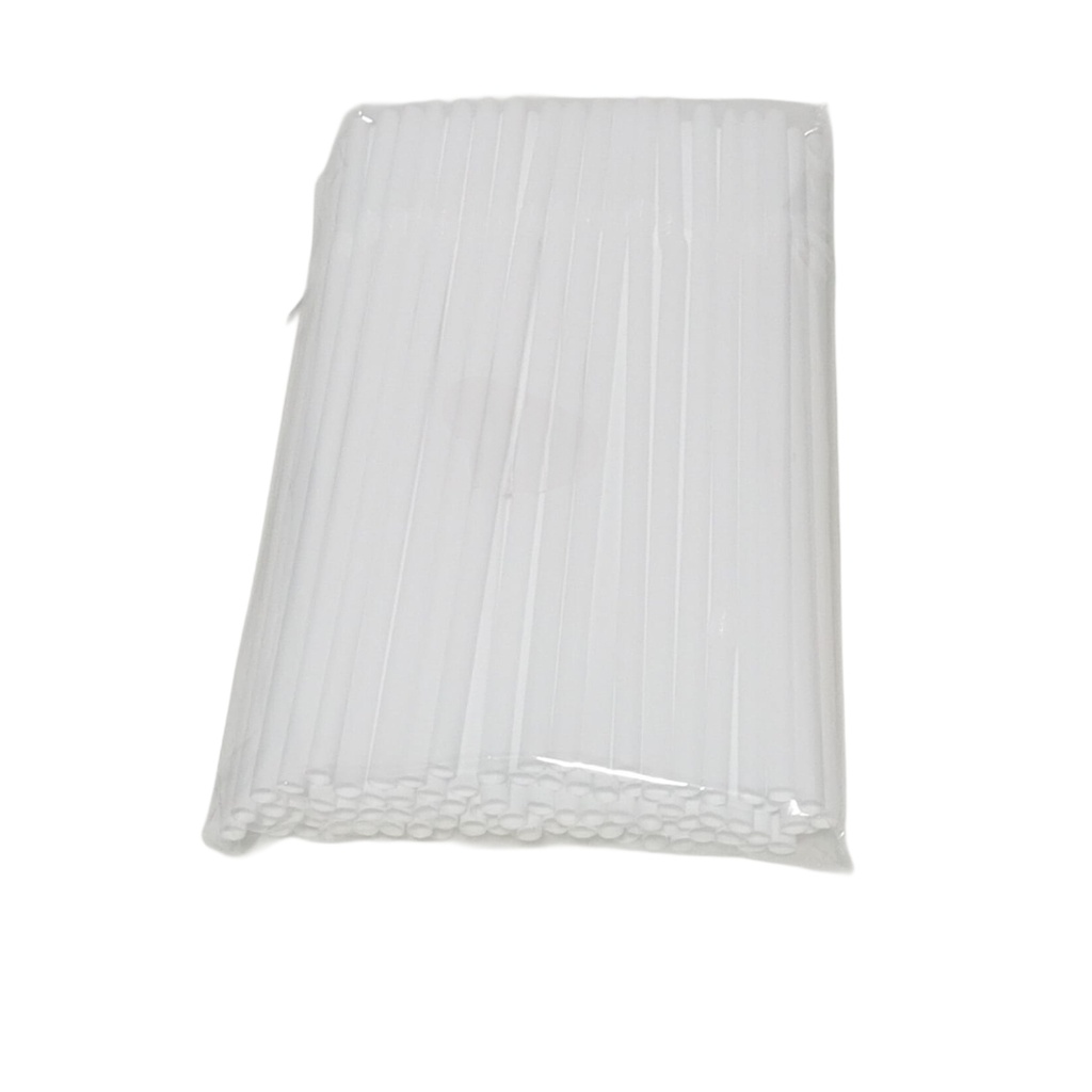 STRAW WHITE FLEXIBLE 100PCS