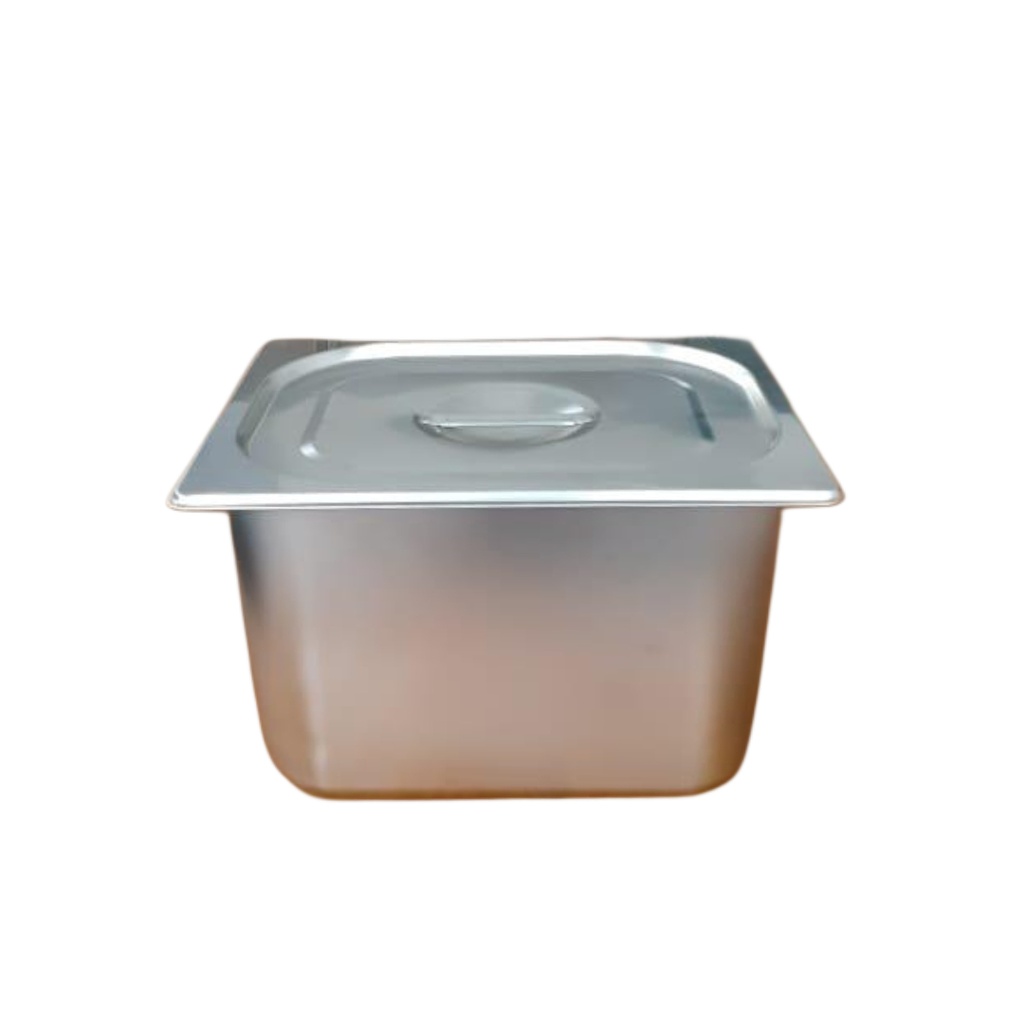 S/S GN PAN WITH LID (1/2) 8" (Length 33CM, Width 27CM & Depth 20cm) 144-8 