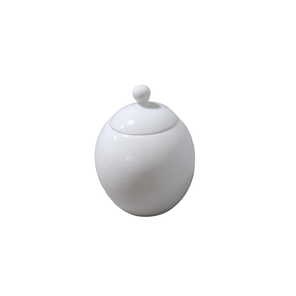 00927 DANKOTUWA WHITE SUGAR BOWL W/LID