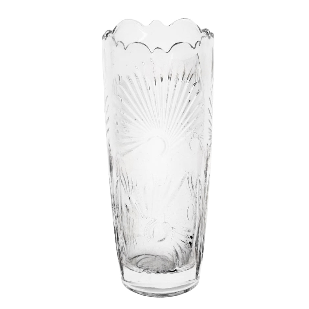 122-1B GLASS VASE 7” HP (HEIGHT 17.3CM, DIAMETER 7.7CM)