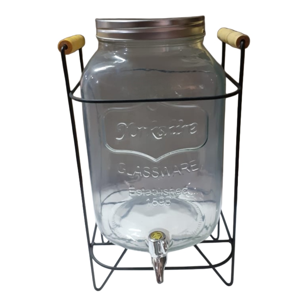 GLASS JUICE DISPENSER 8L W/RACK