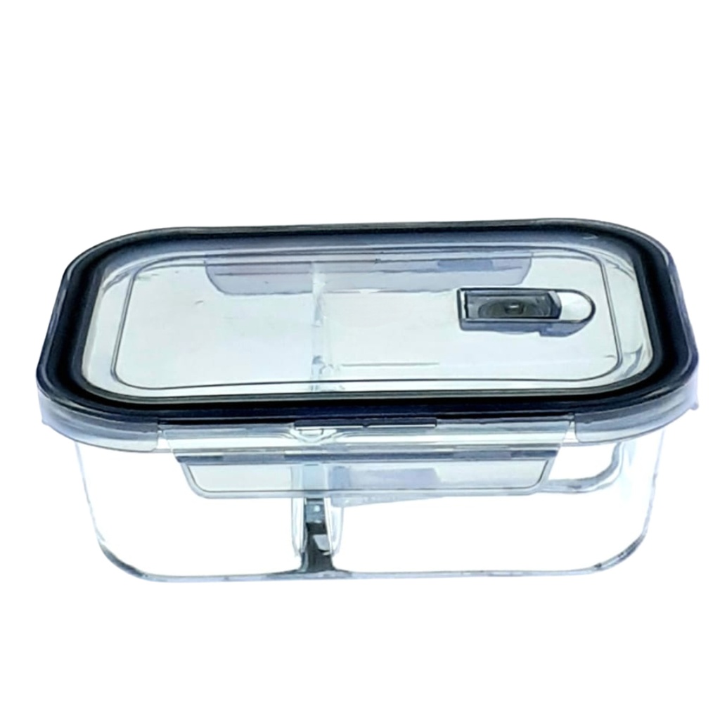 GPK14-1 GLASS FRESH BOX 1000ML DEVIDED 3 (HEIGHT 7CM, LENGTH 20.3CM, WIDTH 15.4CM)