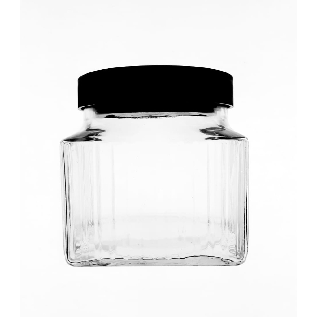 HMFG27-1B GLASS BOTTLE SQ 976ML  PLASTIC LID