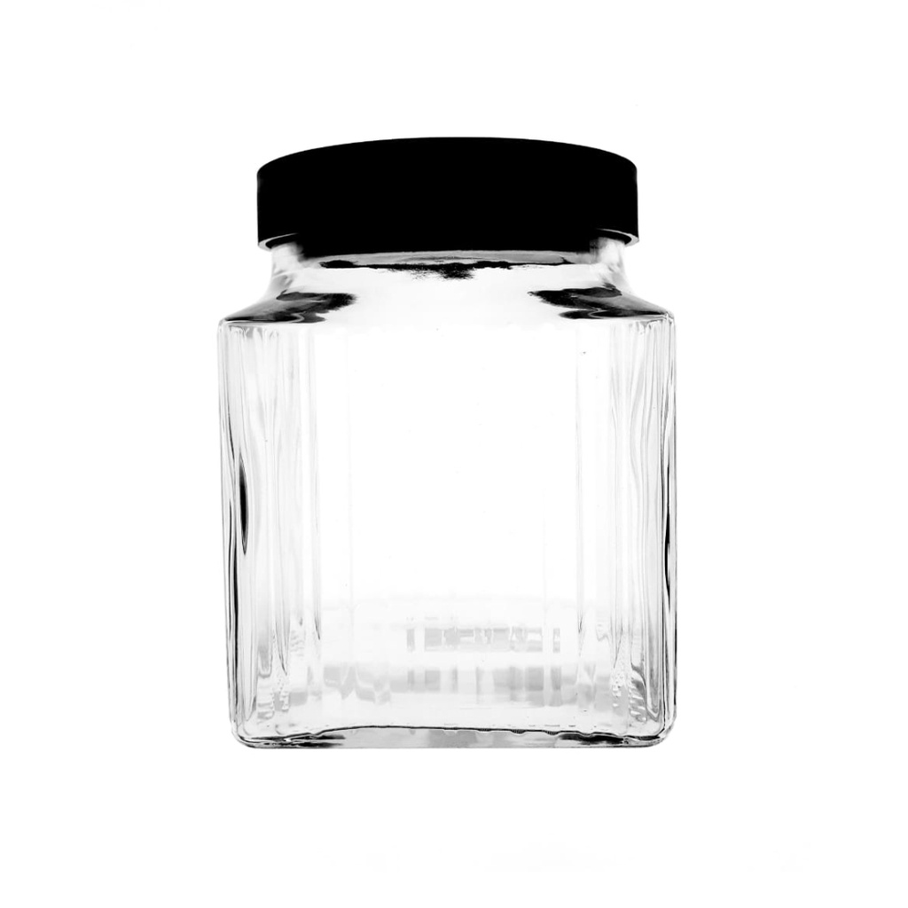 HMFG27-2B GLASS BOTTLE SQ 1400ML WITH PLASTIC LID