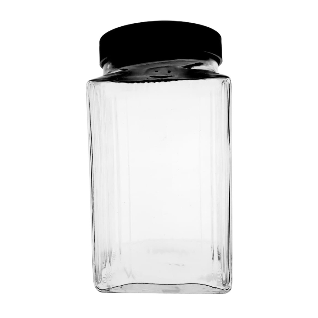 HMFG27-3B GLASS BOTTLE SQ 1920MLWITH PLASTIC LID