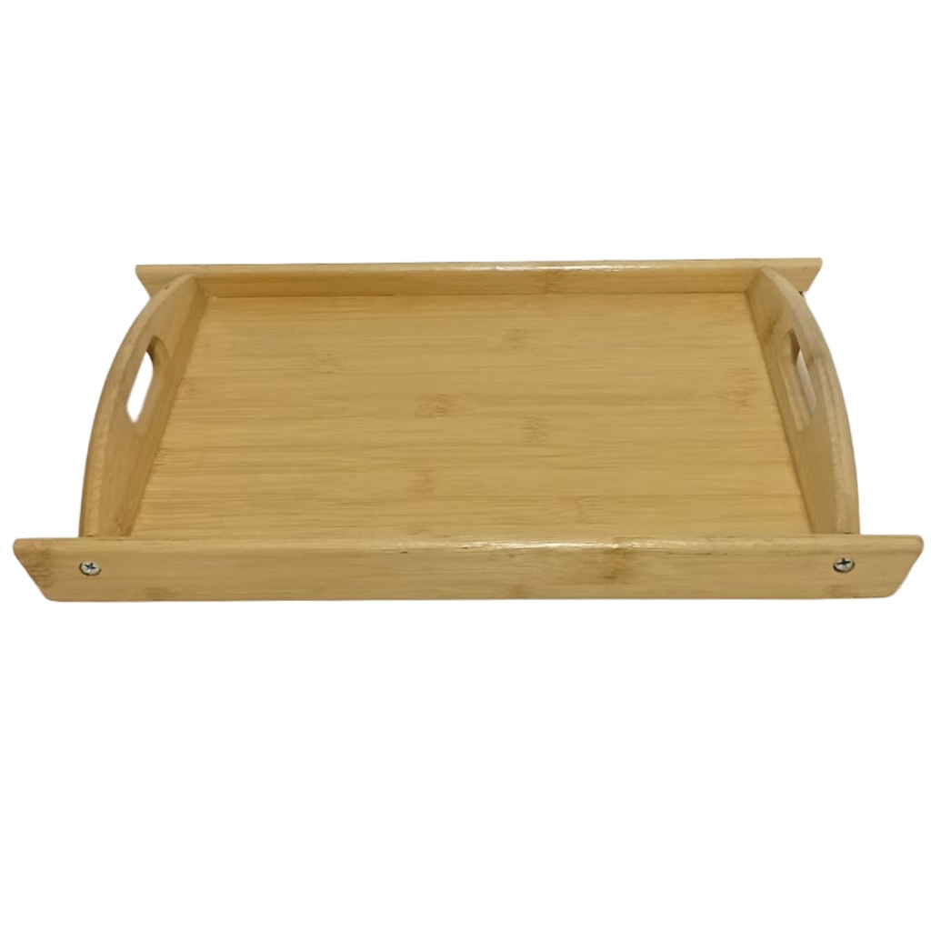 167-16 WOODEN TRAY WITH HANDLE MD (Length 35cm Width 25cm)