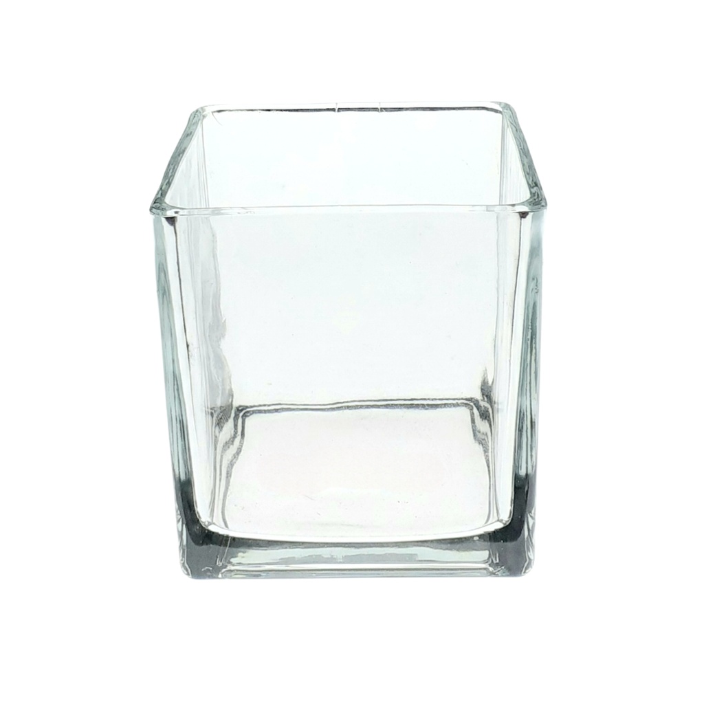 SYHA07 GLASS VASE SQUARE (LENGTH 12CM, WIDTH: 12CM, HEIGHT: 12.5CM)