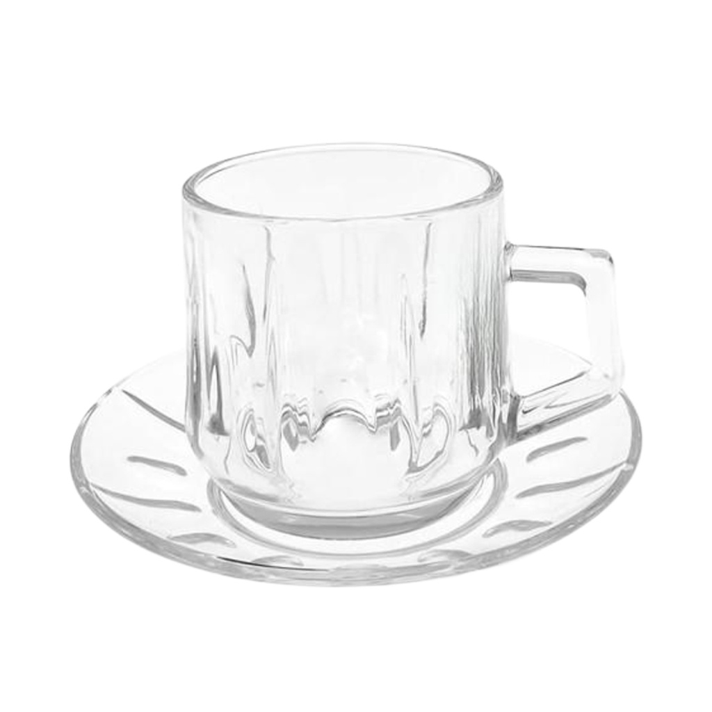 TCF4305/L12 GLASS CUP & SAUCER 12PCS