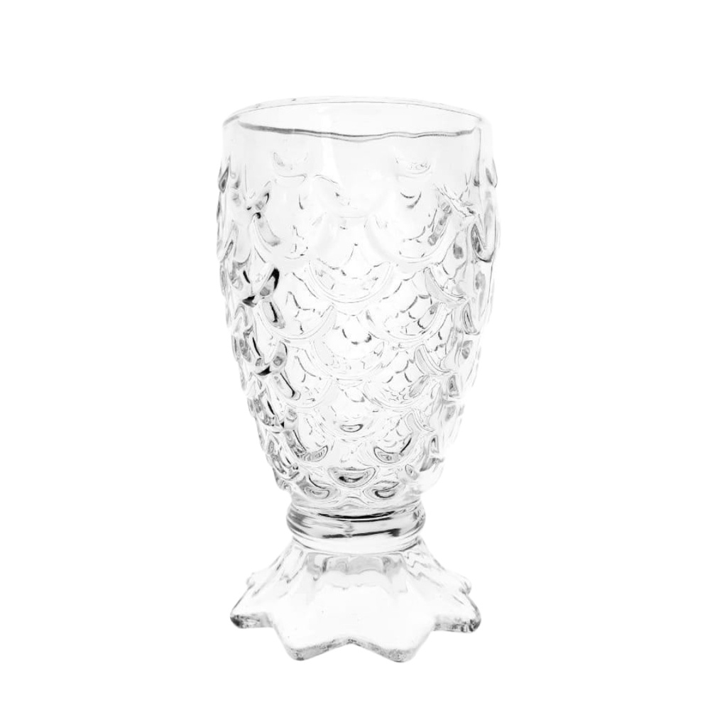 8296-30 FOOTED GLASS TUMBER 6PCS (HEIGHT: 13.3CM, DIAMETER 6.7CM)