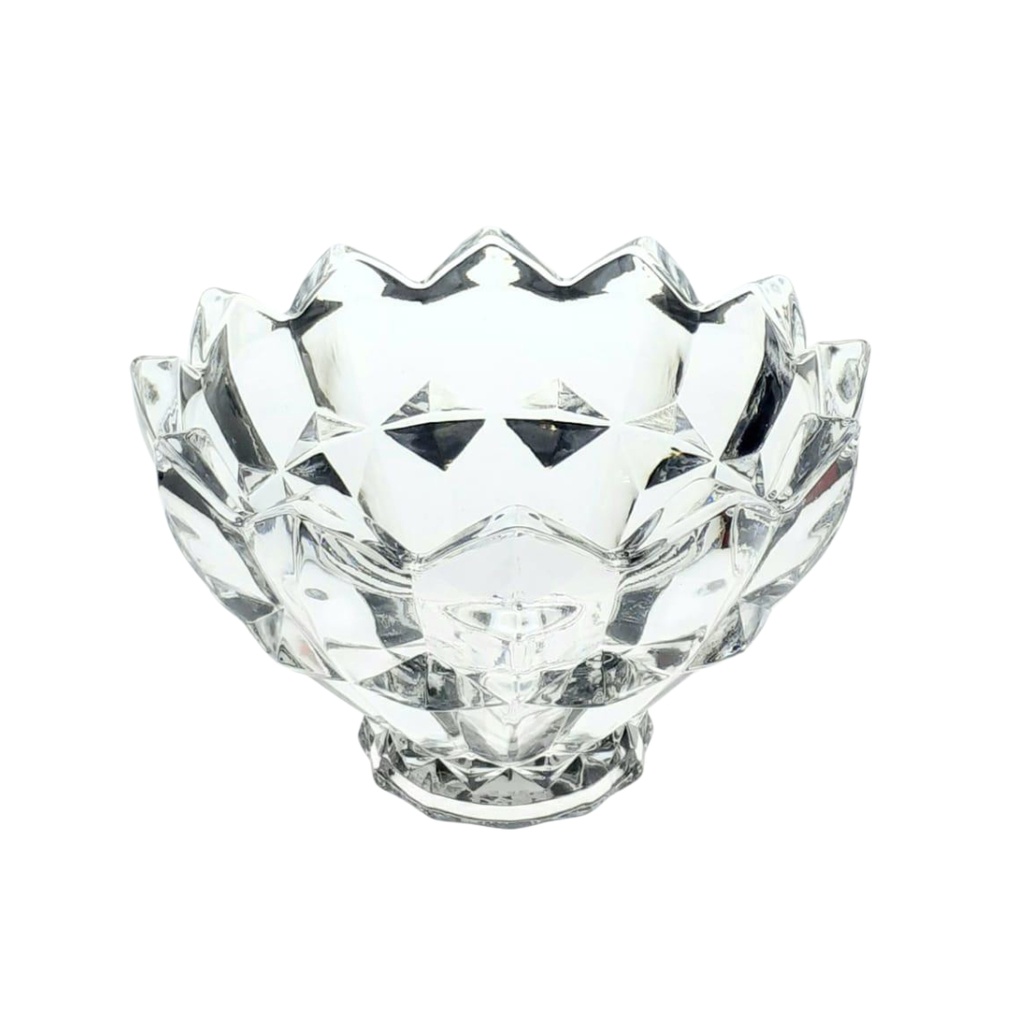 TGD1911-7 GLASS CENTRE PIECE BOWL (HEIGHT: 12CM, DIAMETER: 19.3CM)