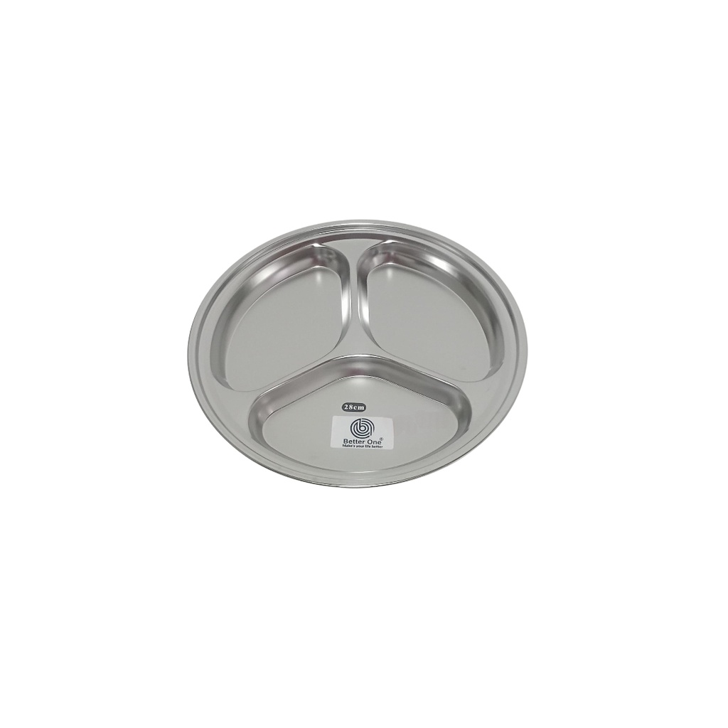 000A38 QY-2458 S/S DIVIDED PLATE RD (DIAMETER 28CM)