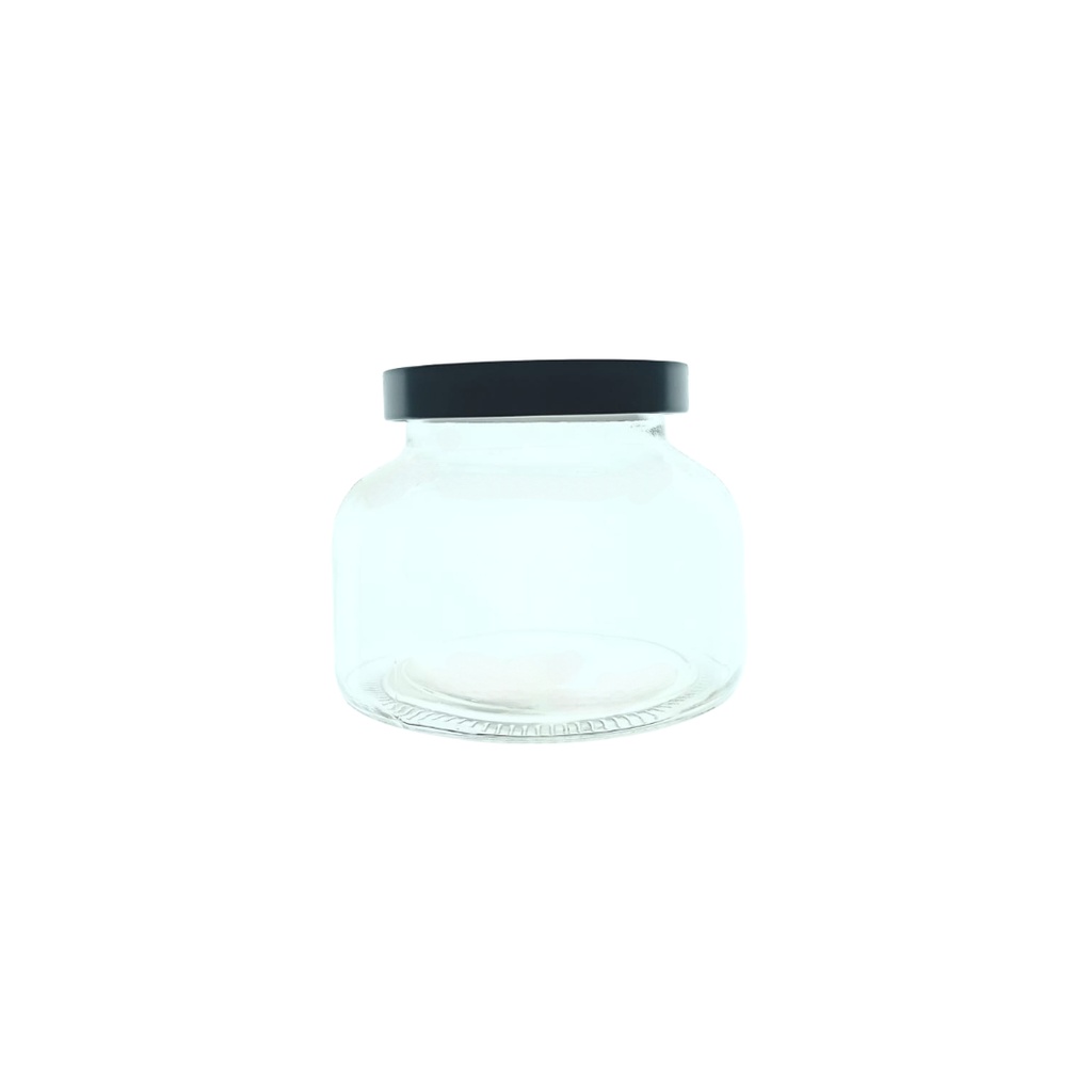 0766-0440 GLASS JAR (HEIGHT 10CM DIAMETER 9CM)