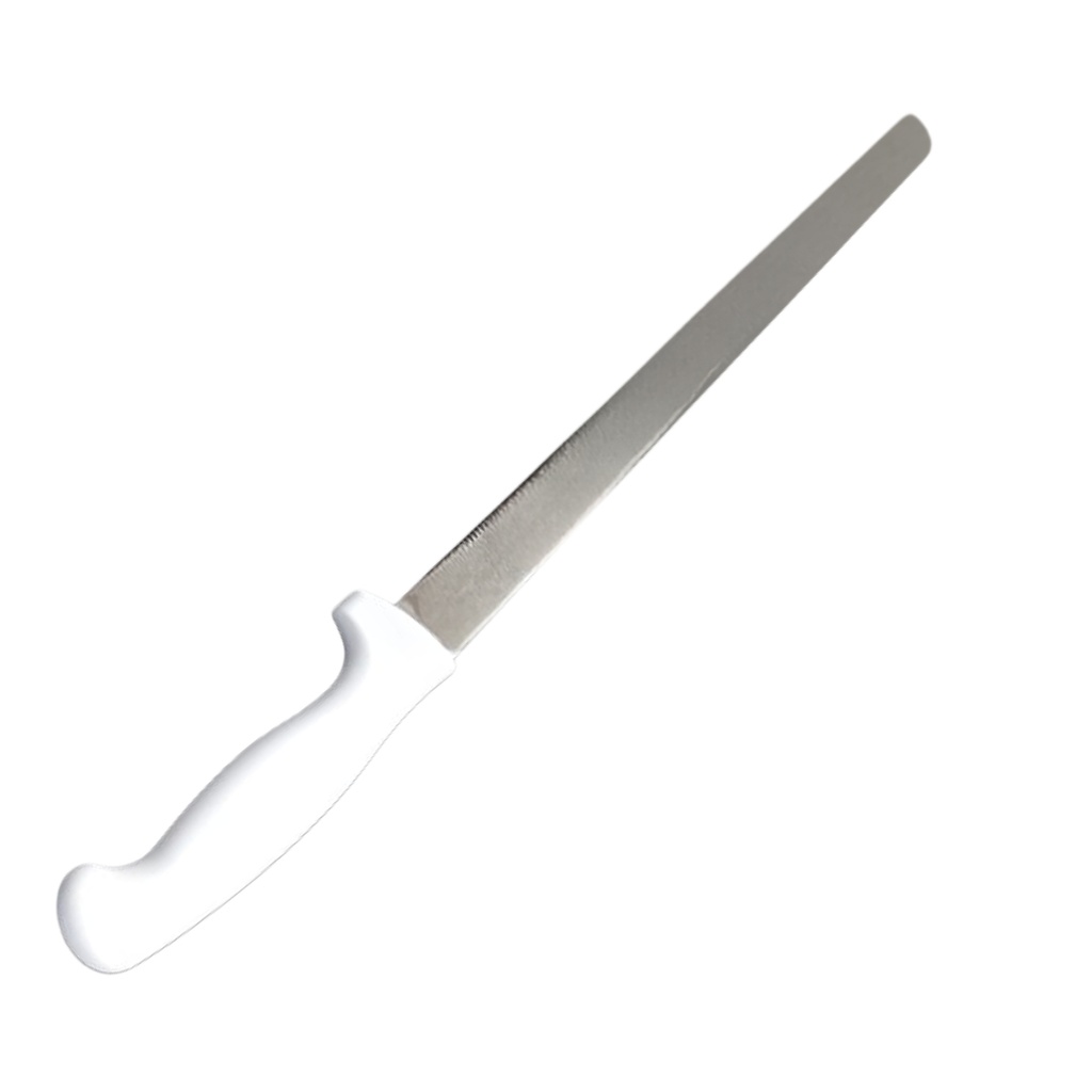 BREAD KNIFE 12” WHITE HANDLE SAVOY