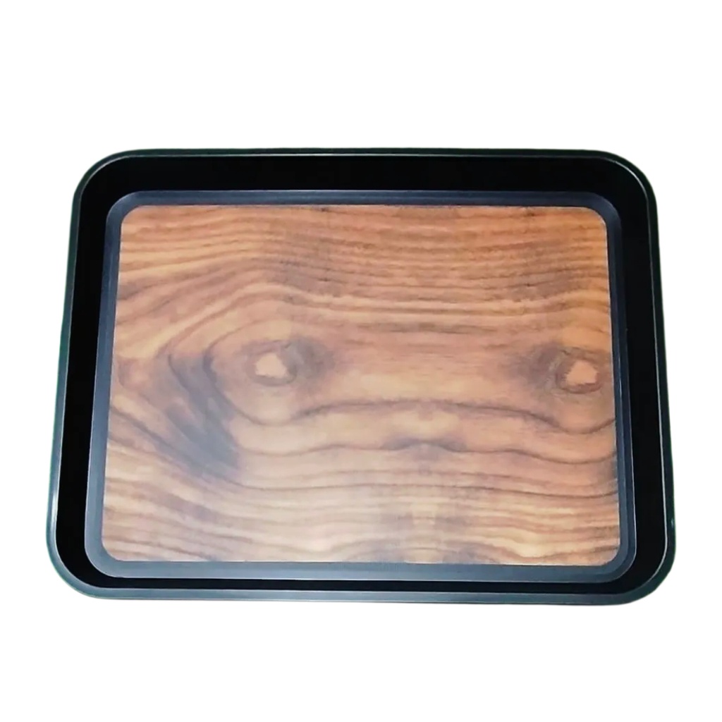 TR-469 SQ WOODEN GRAIN ANTI SLIP TRAY 10*14