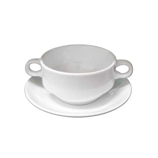 [1006015] 398/277 WHITE SOUP CUP & SAUCER RD  (DIAMETER:11.2CM) 