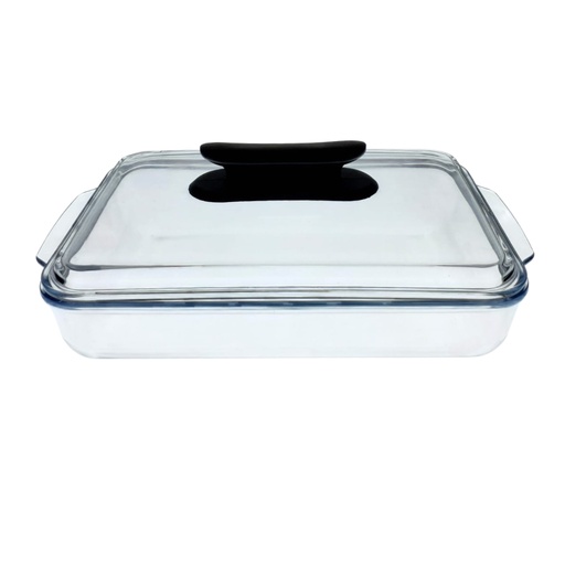 [1015381] GLASS MICRO DISH WITH LID 3LT 8095 4713-12 MPS (LENGTH: 37CM, WIDTH: 23.5CM, HEIGHT: 13CM)