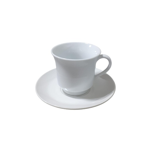 [1025116] WHITE TEA CUP & SAUCER SET (6 cups and 6 saucers) 220cc