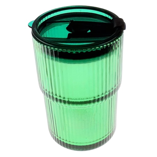 [1036654] Y5869BG GLASS JAR GREEN 435ML (HEIGHT 11.9CM, DIAMETER 8.7CM)
