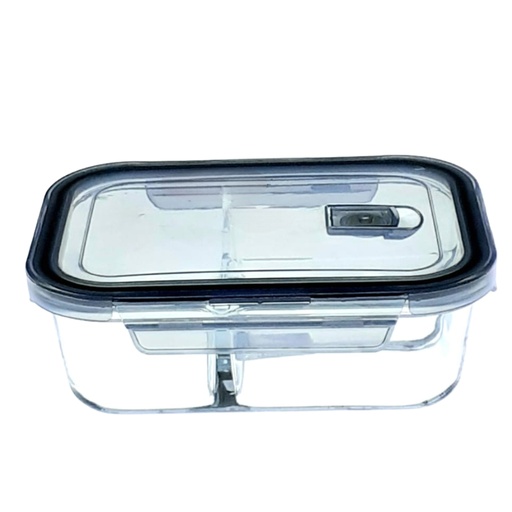 [1037910] GPK14-1 GLASS FRESH BOX 1000ML DEVIDED 3 (HEIGHT 7CM, LENGTH 20.3CM, WIDTH 15.4CM)