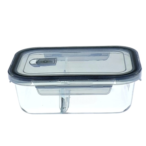 [1037911] GPK14-2 GLASS FRESH BOX 1000ML DEVIDED 2 (HEIGHT 7CM, LENGTH 20.2CM, WIDTH15.3CM)