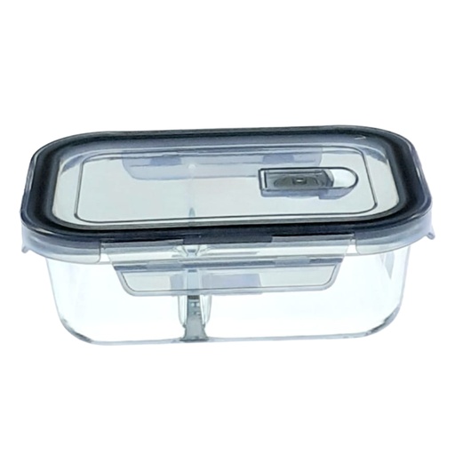 [1037912] GPK14-630 GLASS FRESH BOX 630ML DEVIDED 2 (HEIGHT 6CM, LENGTH 17.5CM, WIDTH 13CM)