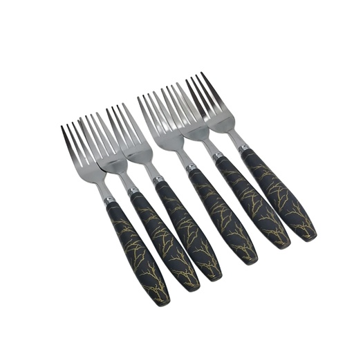 [1039247] 219-41 TABLE FORK 6PCS MARBLE BLACK