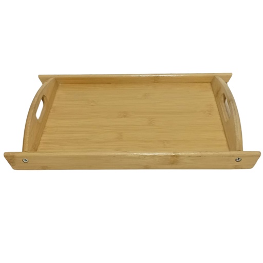 [1039595] 167-16 WOODEN TRAY WITH HANDLE MD (Length 35cm Width 25cm)