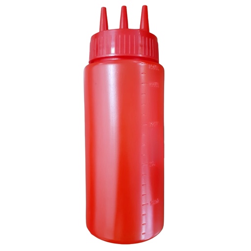 [1039643] 8276-45 SAUCE BOTTLE 3 HOLE RED
