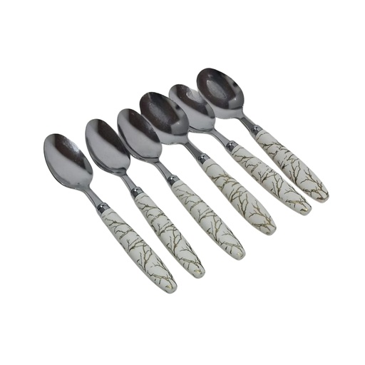 [1040448] 219-39 TEA SPOON 6PCS MARBLE WHITE 