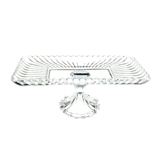 [1040685] YJ-7025-7 GLASS TRAY WITH STAND (HEIGHT: 12CM, WIDTH: 16CM, LENGTH: 35.5CM)