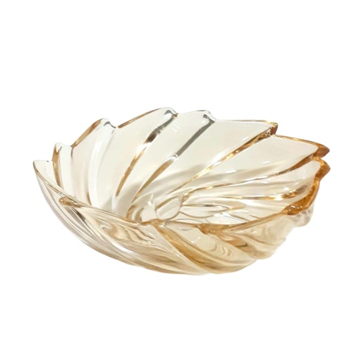 [1040710] YJP-7043D GLASS CENTRE PIECE GOLD (HEIGHT: 9.7CM, DIAMETER: 28CM)
