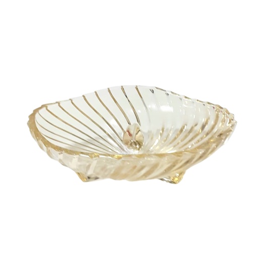 [1040714] YJP-7031-1D NO 21 GLASS CENTRE PIECE GOLD (HEIGHT: 6CM, DIAMETER: 19CM)