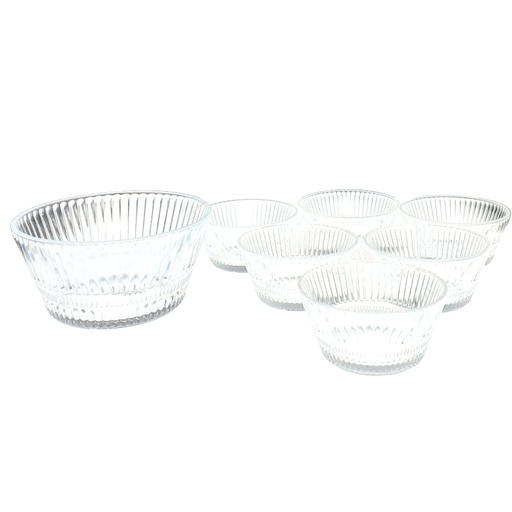 [1040985] TW9003/L7 GLASS BOWL SET 7PCS {(BOWL- HEIGHT: 8.8CM, DIAMETER: 17.5CM) (GLASS- HEIGHT: 5CM, DIAMETER: 11CM)}