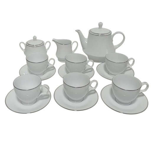 [1041721] T17PC-16007 753751 17 PCS TEA SET  NORITAKE SILVER LINE
