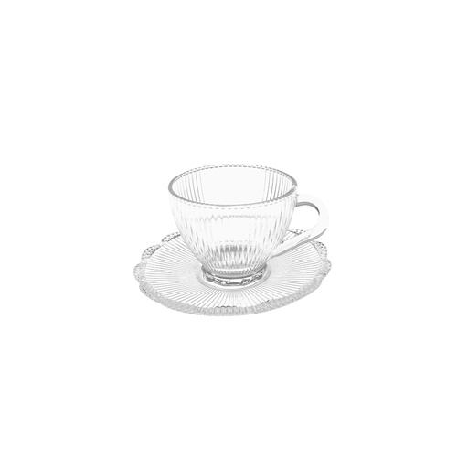 [1042490] TCF052B/L 12 GLASS CUP & SAUCER 12PCS 