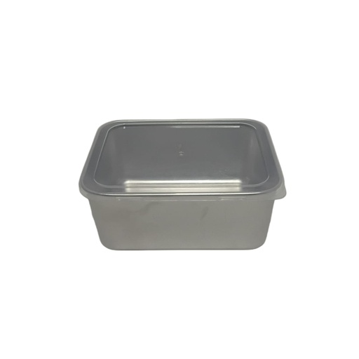 [1043317] S/S CONTAINER WITH WHITE LID (LENGTH 13.5CM WIDTH 10.5CM  HEIGHT 5CM)