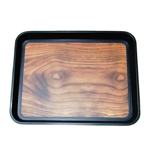 [1043395] TR-471 SQ WOODEN GRAIN ANTI SLIP TRAY 1418