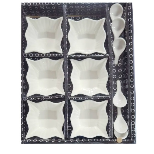 [1043699] 0071-2B CERAMIC SNACK BOWL WITH SPOON 12PCS 