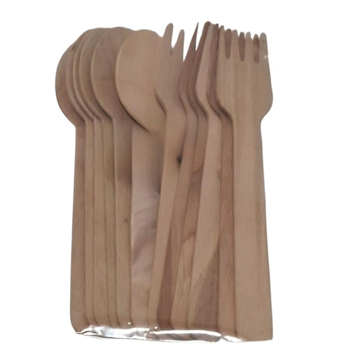 [1043922] WOODEN SPOON & FORK MD 12PCS