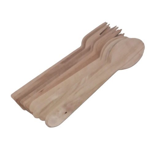 [1043927] WOODEN SPOON & FORK LG 12PCS