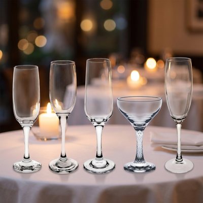 Champagne Flutes & Saucers