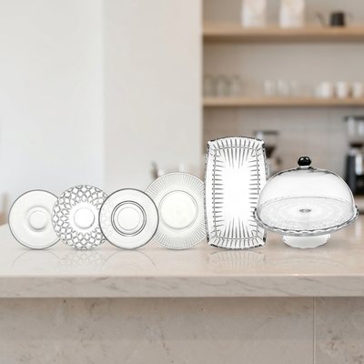 Cake Domes, Glass trays, Plates & Saucers