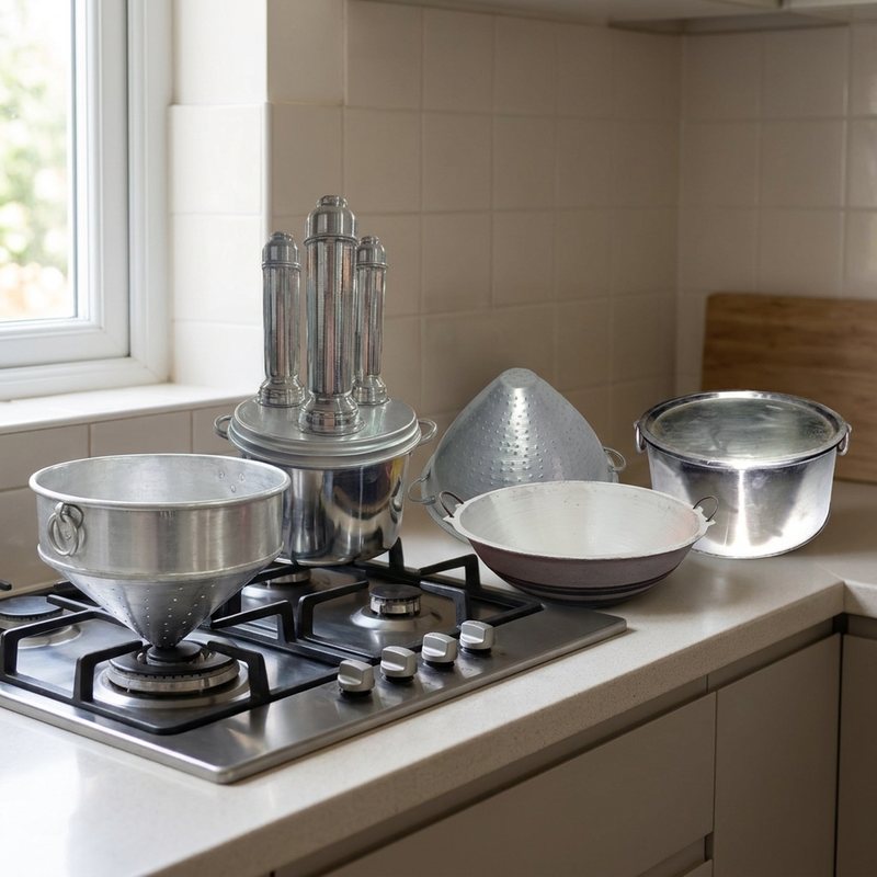 Heavy duty cooking pots, thachchi & Strainers (Colander's) at Titus Stores