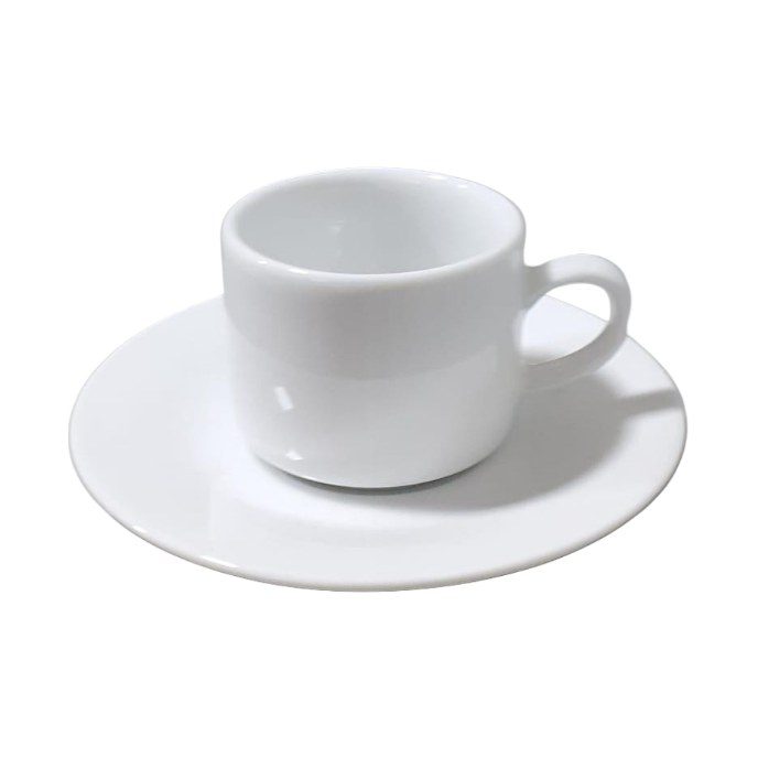 White Porcelain Coffee Cup and Saucer